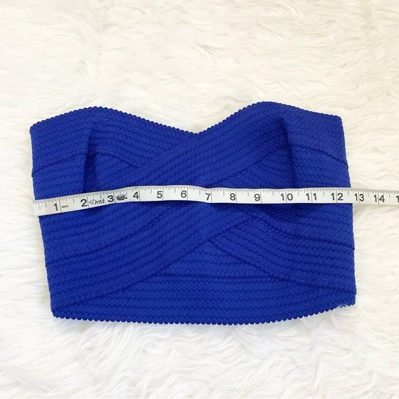 EXPRESS Blue Bandage Crop Top - Picture 3 of 6